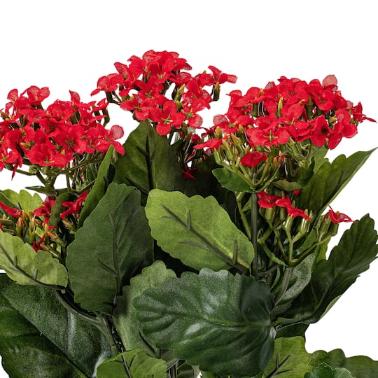 17.25" Red Artificial Kalanchoe Bush